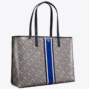 Tory Burch Grey Vinyl Gemini Link Tote